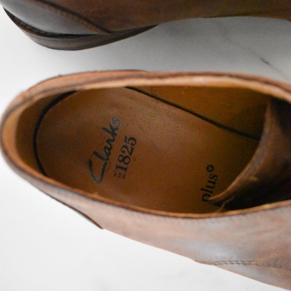 Clarks Plus brown leather dress shoe derby shoes size 9 main image 7
